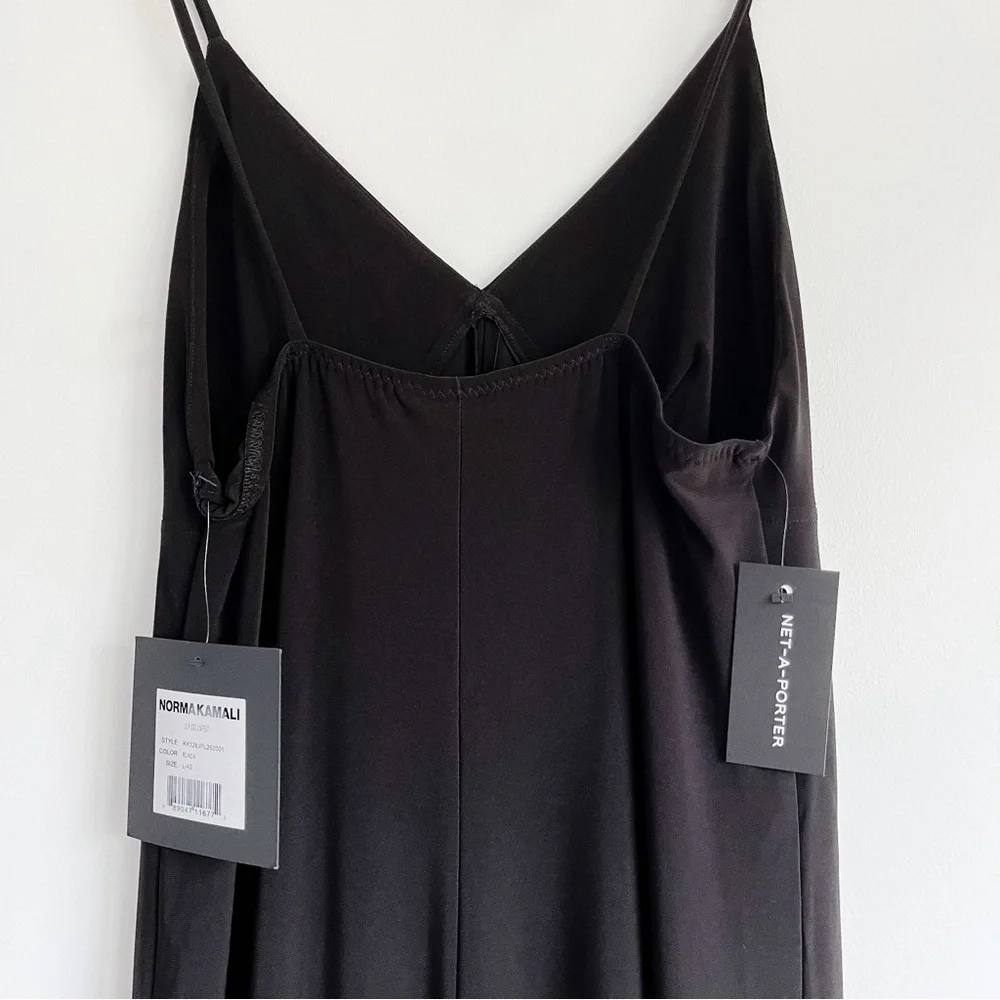 Norma Kamali Women’s Slip Jog Jumpsuit in Black Large - Picture 8 of 11